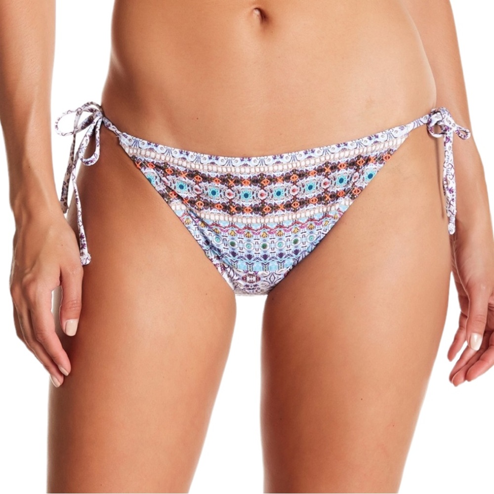 La Blanca Side Tie Multi-Color Print Bikini Bottoms